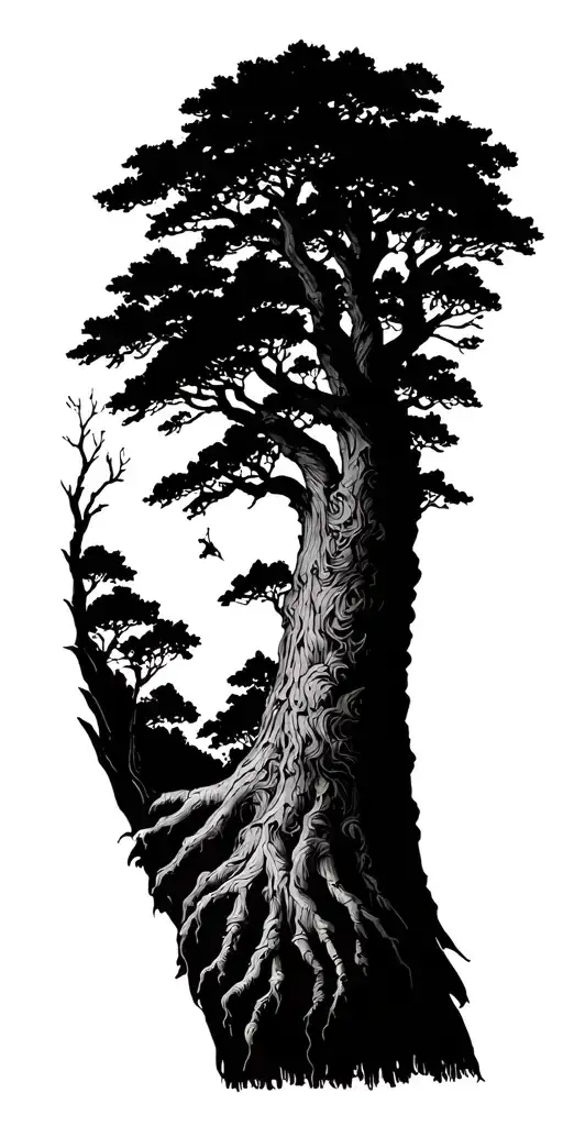 tree made tattoo design idea