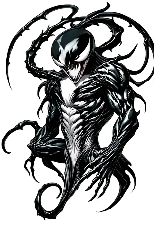 Venom Marvel symbiote tattoo design idea