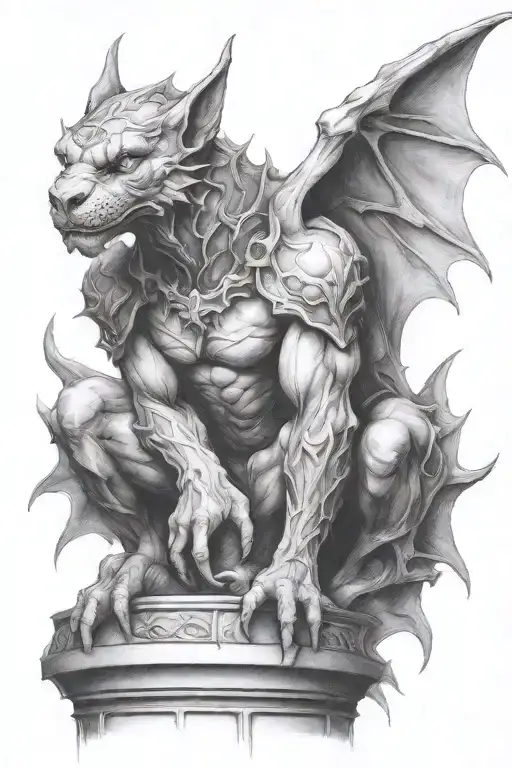 gargoyle protector children  tattoo design idea