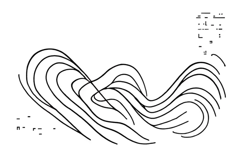wave with morse code as the lines tattoo design idea