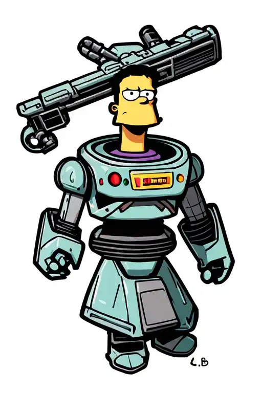 toys story, simpson, futurama cartoon Bender tattoo design idea