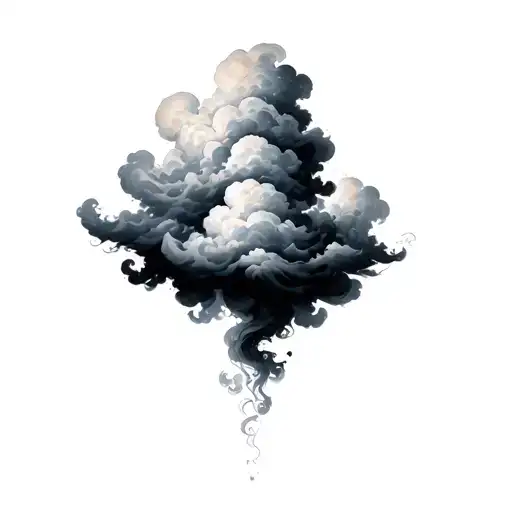 Coverup Clouds and Smoke tattoo design idea
