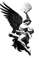 Icarus falling tattoo design idea