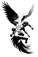 Icarus falling tattoo design idea