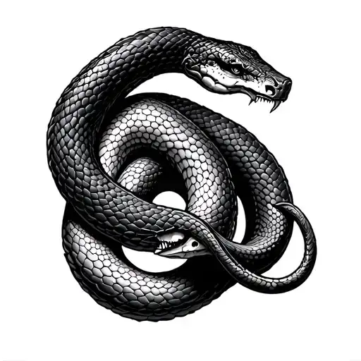 Ouroboros tattoo, snake that eat his tail tattoo design idea