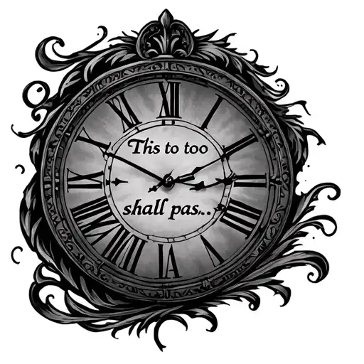 "This too shall pass…" roman clock tattoo design idea