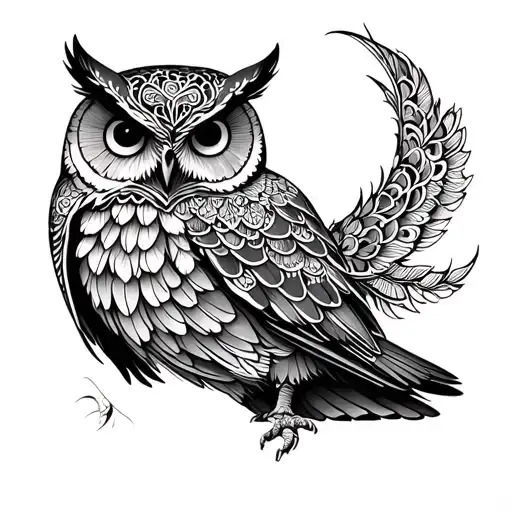 Owl Mandala tattoo design idea