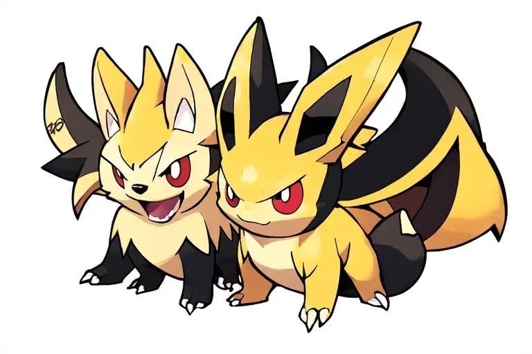 pokemon arm sleeve with Arcanine and giratina and a Pokemon from every other type in full color and badass vibe  tattoo design idea