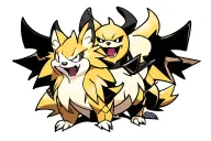 pokemon arm sleeve with Arcanine and giratina and a Pokemon from every other type in full color and badass vibe  tattoo design idea