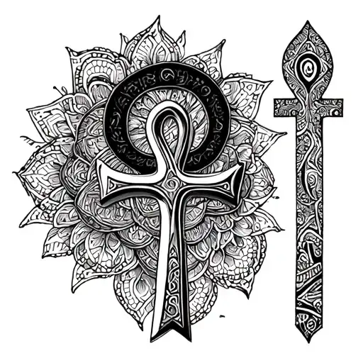 Ankh cross tattoo design idea