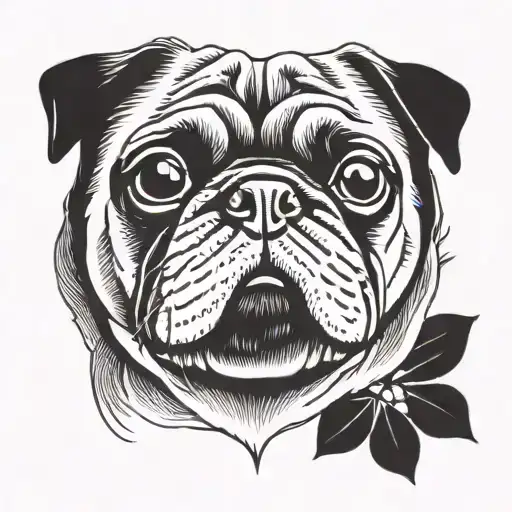 pug dog tattoo design idea