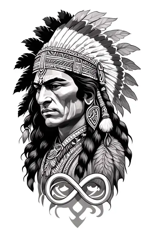 A tattoo that covers my current tattoo of an Indian Leon and an infinity tattoo design idea