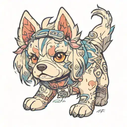 childhood stuffed animal dog plush tattoo design idea