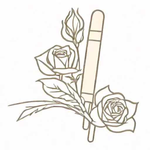 bake and rose and lavendet and 1928 wish and rolling pin tattoo design idea