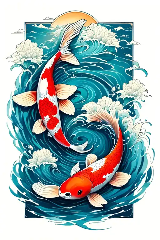 Perseverance (resilience, success despite obstacles)Koi swimming upstream (nobori koi) – symbolizes persistence against tattoo design idea