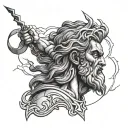 Zeus with lightning bolt tattoo design idea