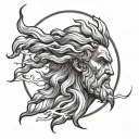 Zeus with lightning bolt tattoo design idea
