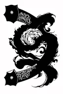Oriental Samura Sword tattoo design idea