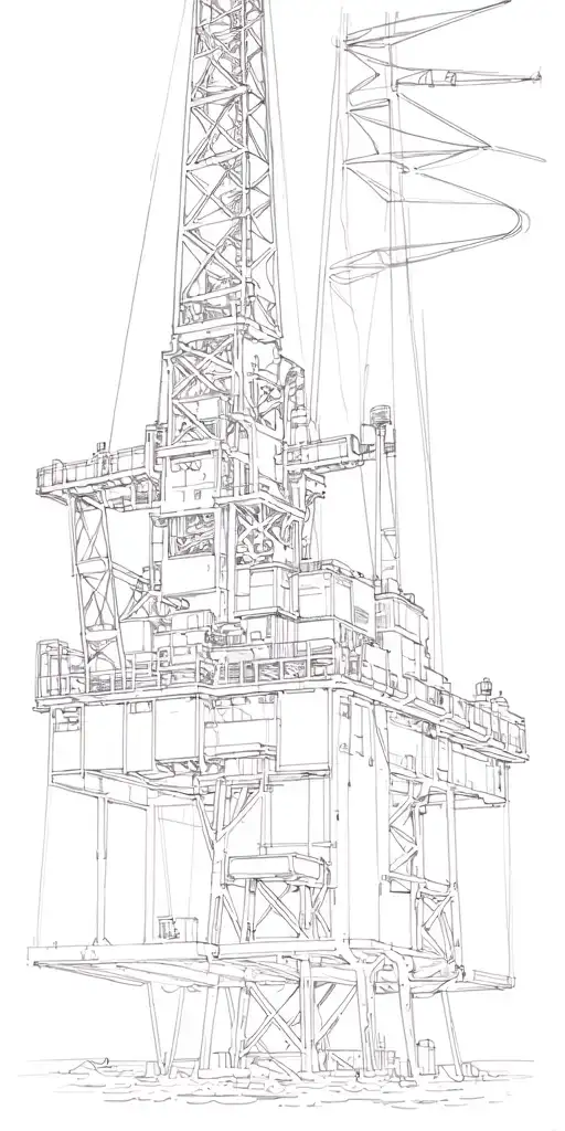 oil rig drilling rig tattoo design idea