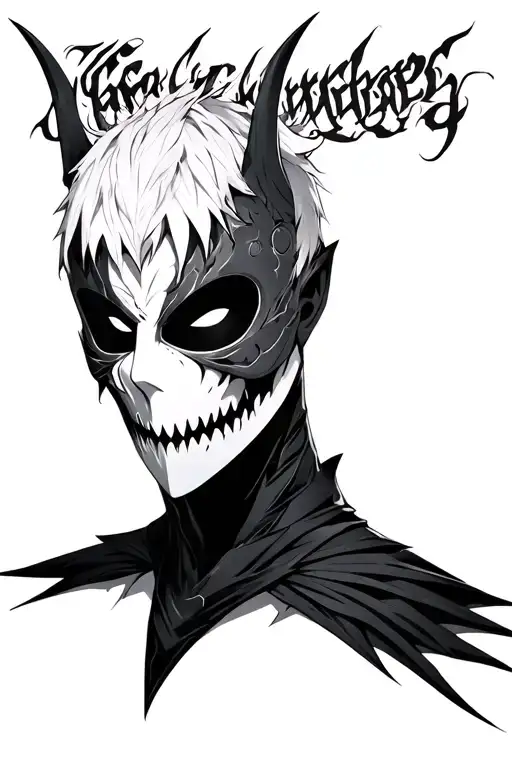 ichigo hollow mask tattoo design idea