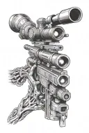 skeleton sniper aiming through scope tattoo design idea