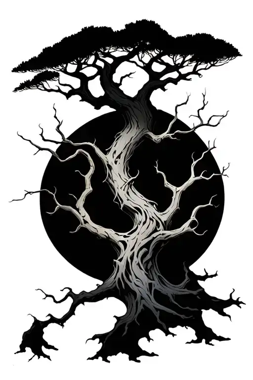 whomping Willow tree tattoo design idea