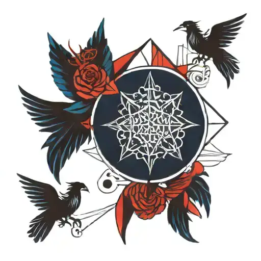 tattoo of choice, red and blue, angels and demons. tattoo design idea