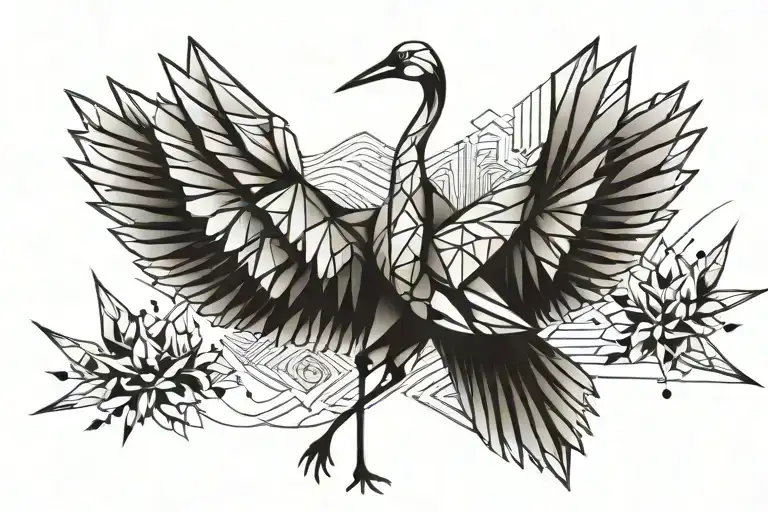 Crane Origami tattoo design idea