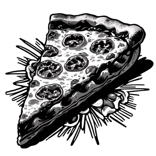 Chicago deep dish pizza slice tattoo design idea