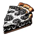 Chicago deep dish pizza slice tattoo design idea