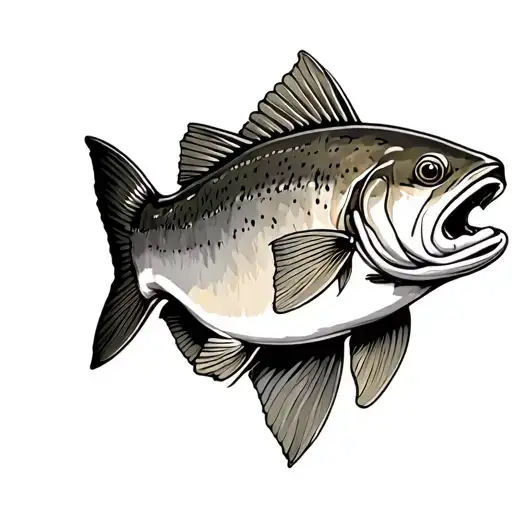 Trout tattoo design idea