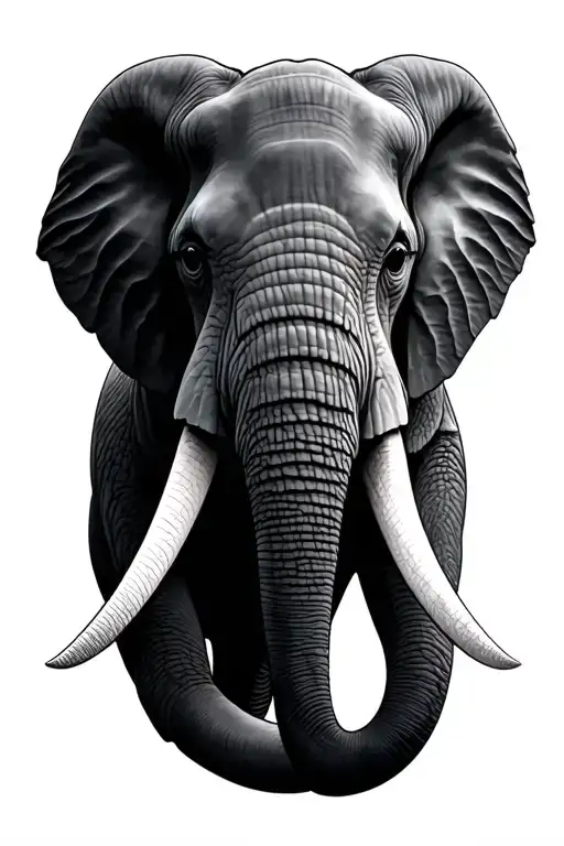 elephant head tattoo design idea