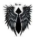 angel and devil wings with me vs me quote tattoo design idea