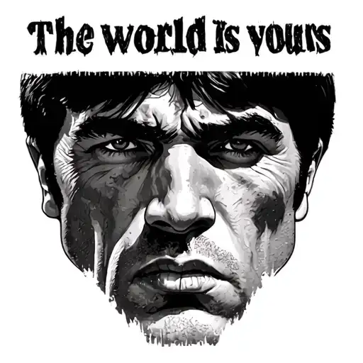 Scarface "The world is yours" and rocky balboa  tattoo design idea