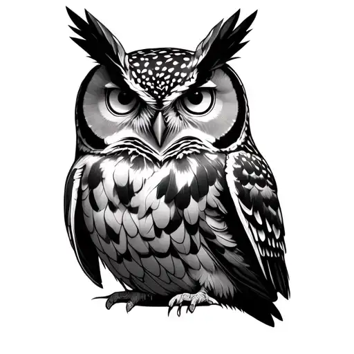 owl face tattoo design idea