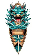 dragon boat inside representing tattoo design idea