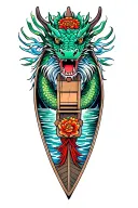 dragon boat inside representing tattoo design idea