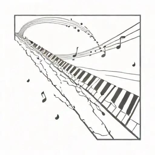 musica piano keys fading tattoo design idea