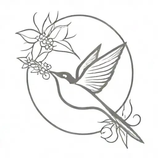 sun and swallow bird tattoo design idea