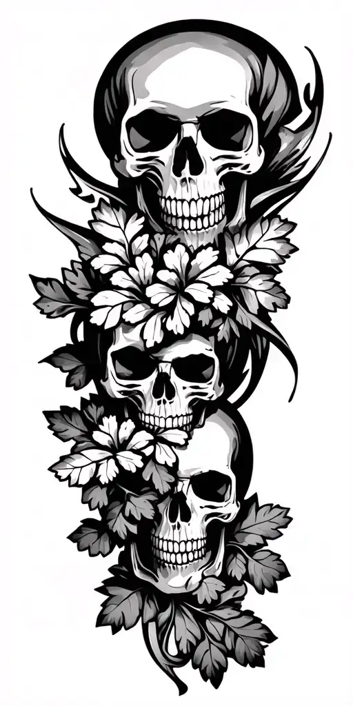 Texas style tattoo of skulls and parsley Texas related stuff with filigree that looks like ingraving  tattoo design idea