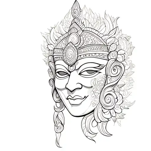 Sri Layan Mask tattoo design idea