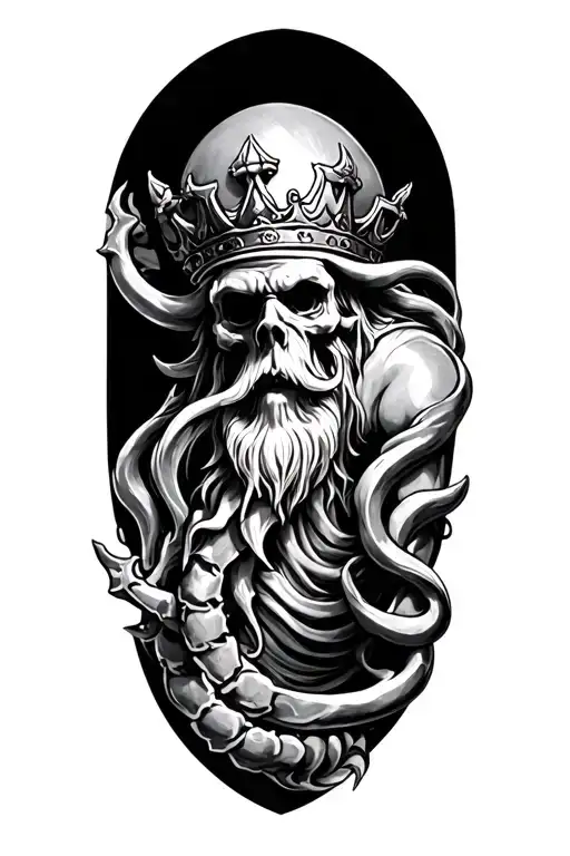 Shellback,king Neptune tattoo design idea