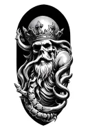 Shellback,king Neptune tattoo design idea