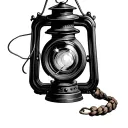 camera lens lantern inside tattoo design idea