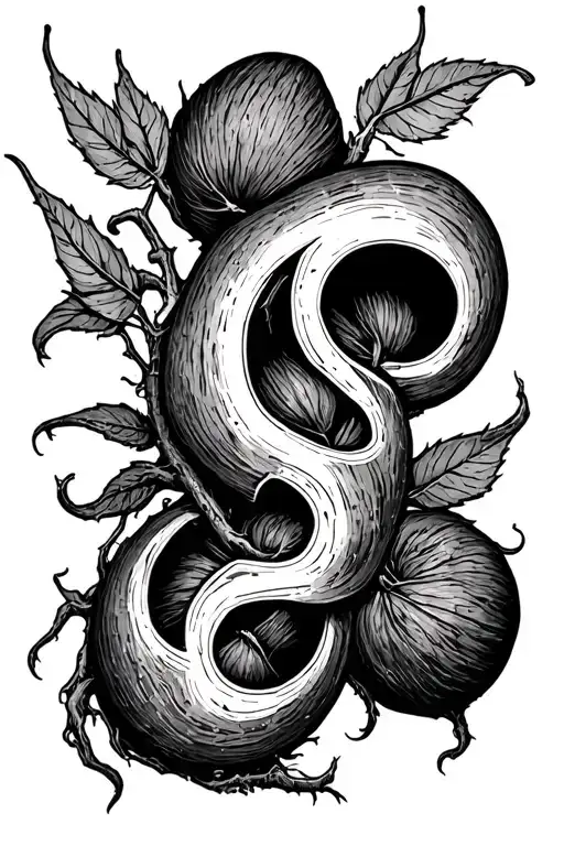 chestnut roots golden ratio gothic tattoo design idea
