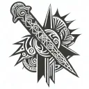 African sword tattoo design idea