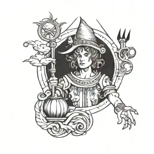 the fool tarot card tattoo design idea