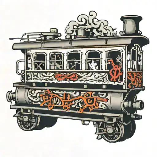 train car with graffiti  tattoo design idea