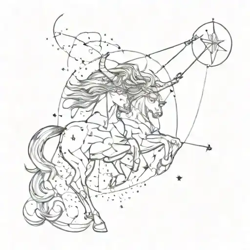 Sagittarius and taurus constellation tattoo design idea