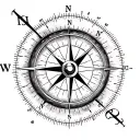 longitude latitude compass anchor eyeball tattoo design idea